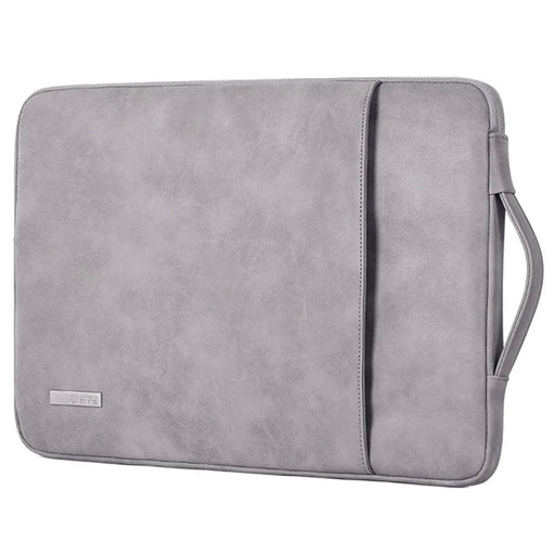 CANVASARTISAN L11-89 Anti-scratch PU Leather 14 inch Laptop Sleeve Case Large Portable Notebook Computer Handbag - Grey - 1