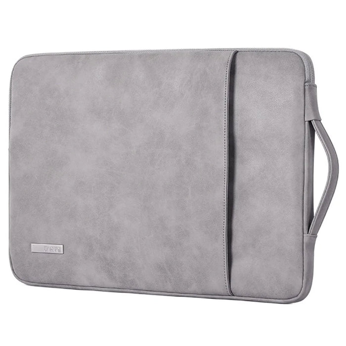 CANVASARTISAN L11-89 Anti-scratch PU Leather 14 inch Laptop Sleeve Case Large Portable Notebook Computer Handbag - Grey - 1