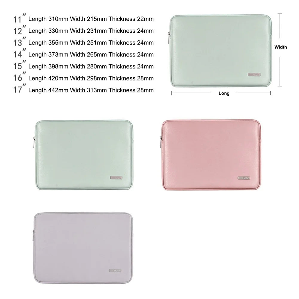 CANVASARTISAN L6-04 For MacBook 11 inch Laptop Sleeve Solid Color Fashionable PU Leather Notebook Computer Protection Case Bag - Green - 7