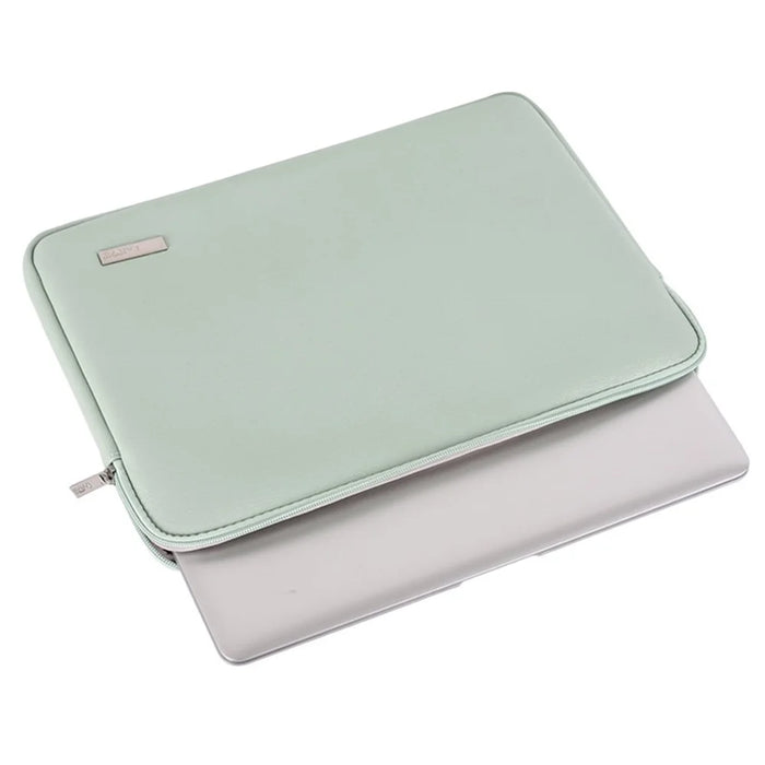 CANVASARTISAN L6-04 15 inch Laptop Carrying Bag Solid Color Fashionable PU Leather Notebook Computer Protection Sleeve - Green - 4
