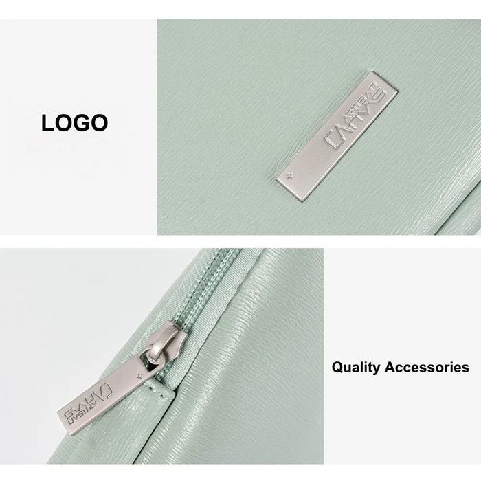 CANVASARTISAN L6-04 15 inch Laptop Carrying Bag Solid Color Fashionable PU Leather Notebook Computer Protection Sleeve - Green - 5