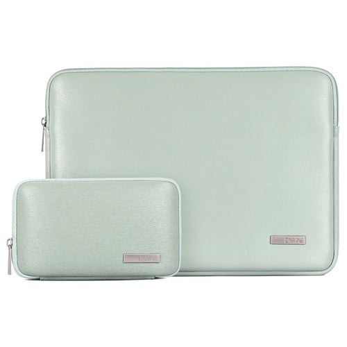 CANVASARTISAN L6-T0421 15 inch Notebook Sleeve Soft PU Leather Full Protection Laptop Computer Bag with Small Pouch - Green - 1