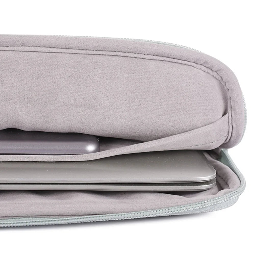 CANVASARTISAN L6-T0421 15 inch Notebook Sleeve Soft PU Leather Full Protection Laptop Computer Bag with Small Pouch - Green - 6