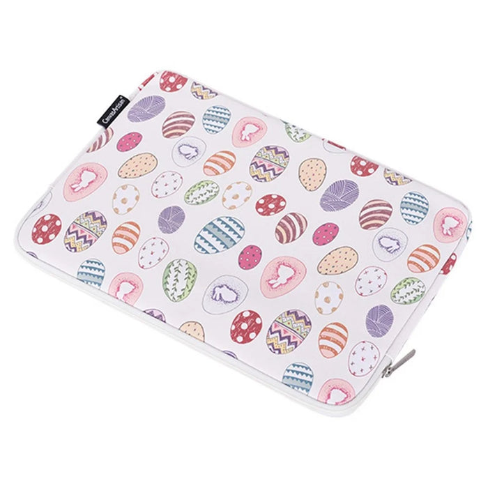 CANVASARTISAN G52-T0121 2Pcs/Set Easter Bunny and Eggs Pattern Notebook Bag 15-inch Smooth Zipper Laptop Sleeve + Small Bag - 4