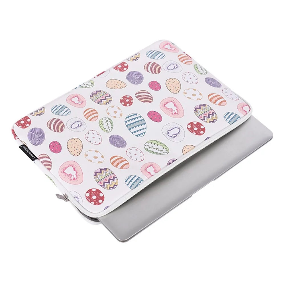 CANVASARTISAN G52-T0121 11 inch Notebook Computer Protection Sleeve for MacBook Pro MateBook Pattern Printing PU Leather Tablet Carrying Bag with Additional Small Pouch - 3