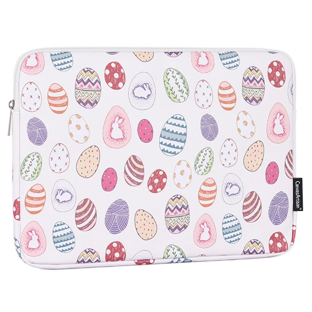 CANVASARTISAN G52-01 for 13-inch Notebook Sleeve Easter Bunny and Eggs Pattern Laptop Bag Zipper Case - 3