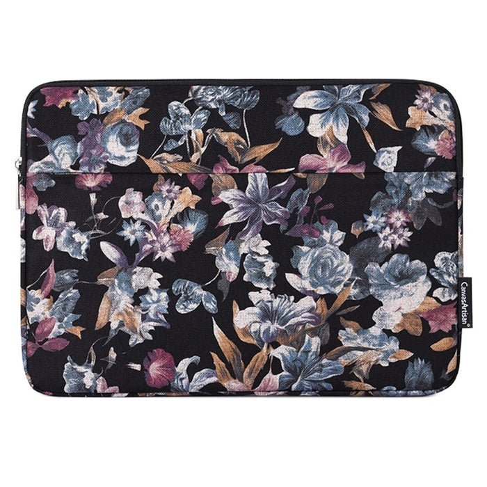 CANVASARTISAN H2-11 14-inch Watercolor Flower Pattern Linen Carrying Pouch Protective Laptop Sleeve - 2