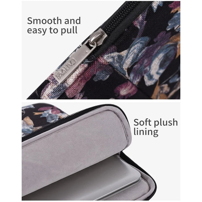 CANVASARTISAN H2-11 14-inch Watercolor Flower Pattern Linen Carrying Pouch Protective Laptop Sleeve - 7