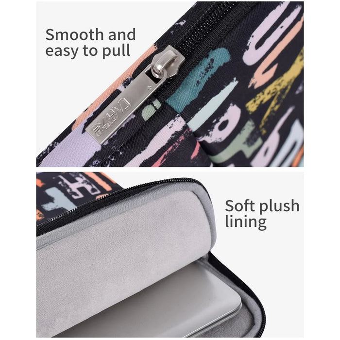 CANVASARTISAN H18-11 Notebook Sleeve for 13-inch Laptop, Watercolor Letter Pattern Bag Zipper Case - 7