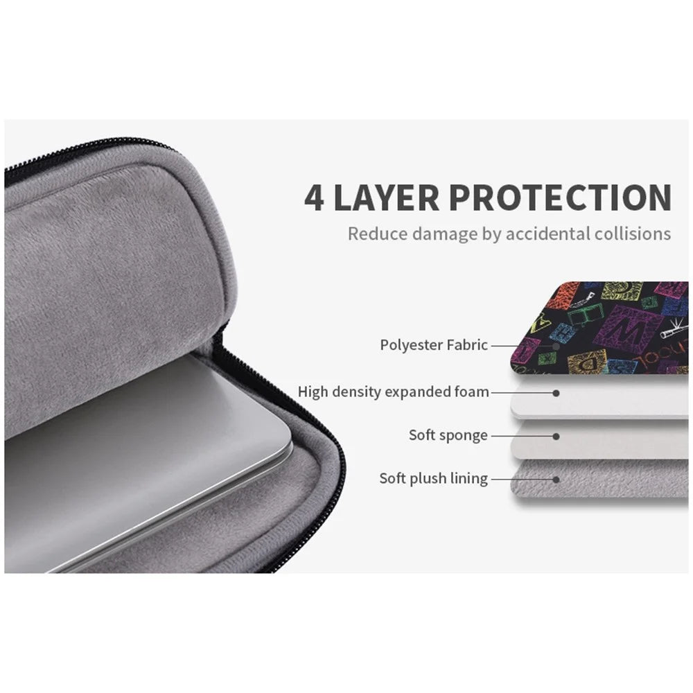 CANVASARTISAN H17-11 Colorful Letter Pattern Laptop Sleeve 15-inch Anti-collision Soft Lining Carrying Bag - 6