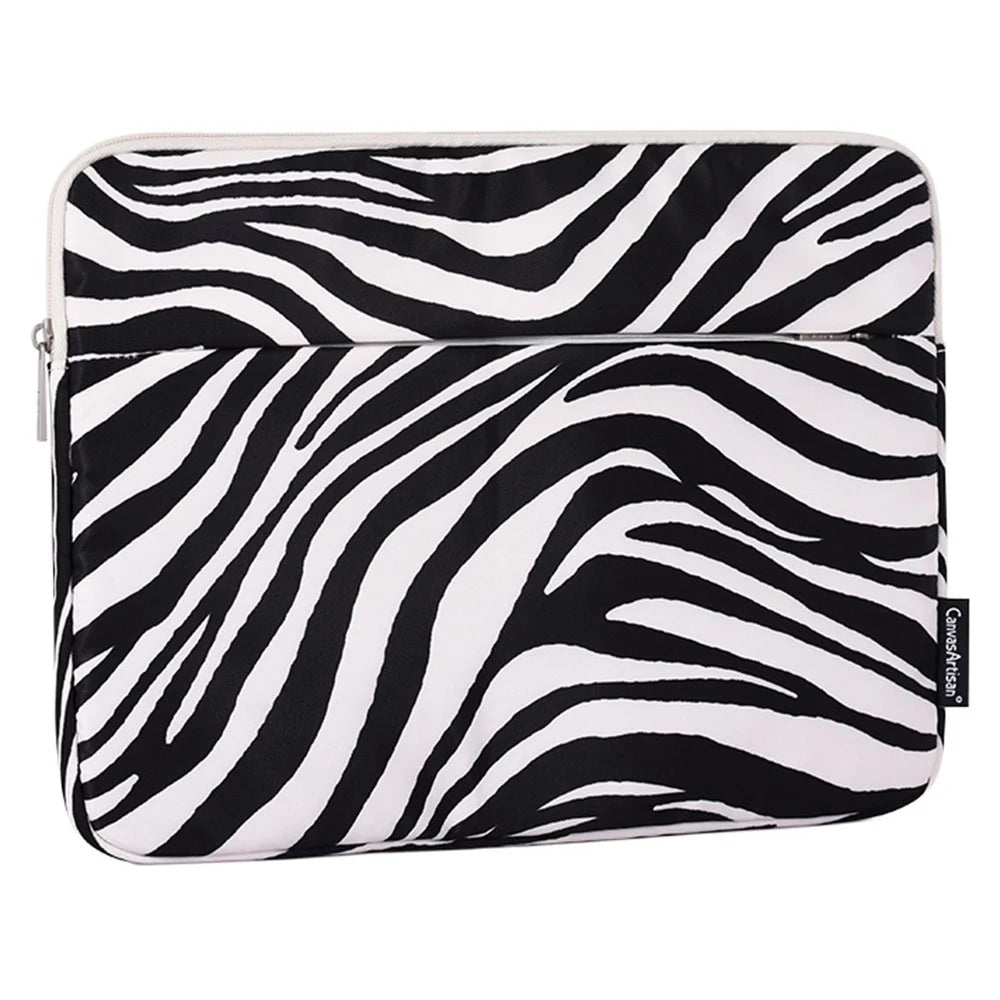 CANVASARTISAN H33-11 15 inch Large Capacity Laptop Bag for MacBook Outer Pocket Zebra Pattern Shockproof Notebook Computer Cover Sleeve - 5