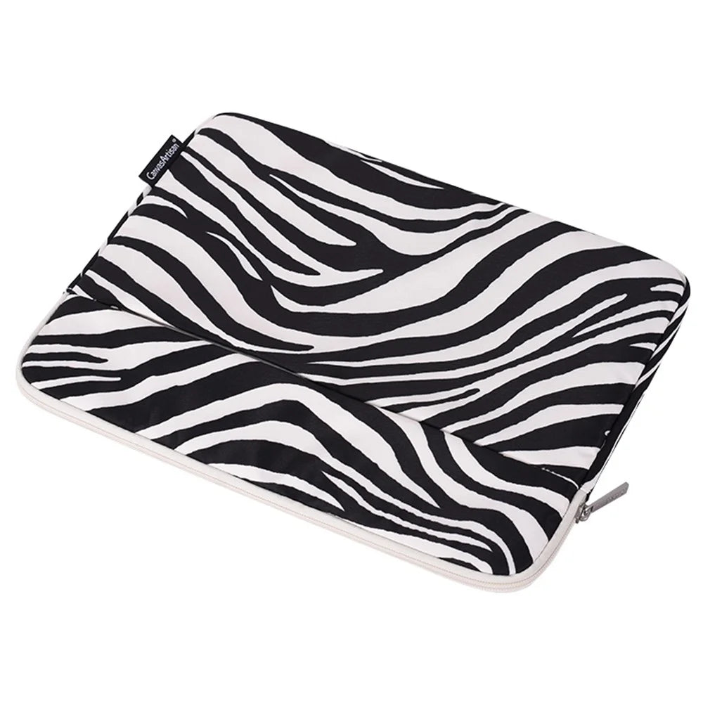 CANVASARTISAN H33-11 15 inch Large Capacity Laptop Bag for MacBook Outer Pocket Zebra Pattern Shockproof Notebook Computer Cover Sleeve - 6