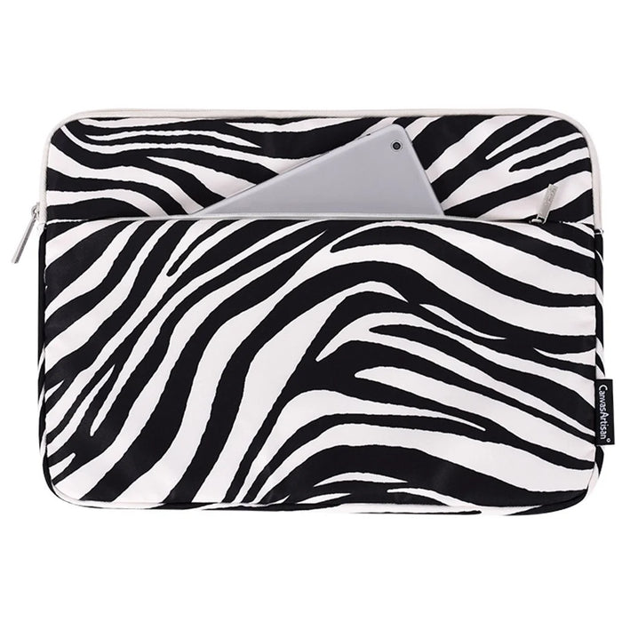 CANVASARTISAN H33-11 13 inch Laptop Computer Bag for MacBook Horizontal Style Zebra Pattern Shockproof Notebook Computer Sleeve - 1