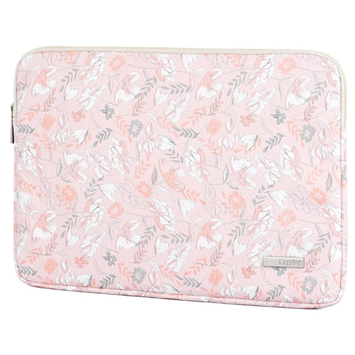 CANVASARTISAN G4-T0111 Flower Printed 14-inch Notebook Sleeve PU Leather Laptop Carrying Case with Small Bag - 2