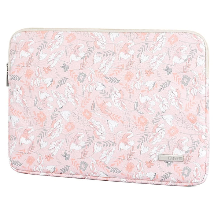 CANVASARTISAN G4-T0111 Flower Printed 14-inch Notebook Sleeve PU Leather Laptop Carrying Case with Small Bag - 2