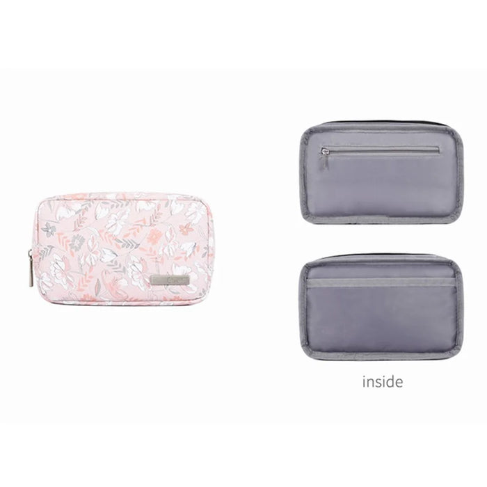 CANVASARTISAN G4-T0111 Flower Printed 14-inch Notebook Sleeve PU Leather Laptop Carrying Case with Small Bag - 6