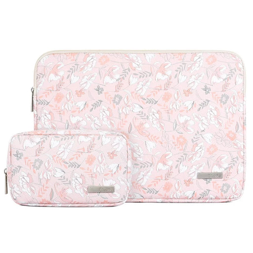 CANVASARTISAN G4-T0111 13-inch PU Leather Laptop Sleeve Flower Pattern Notebook Cover with Small Pouch Bag - 1