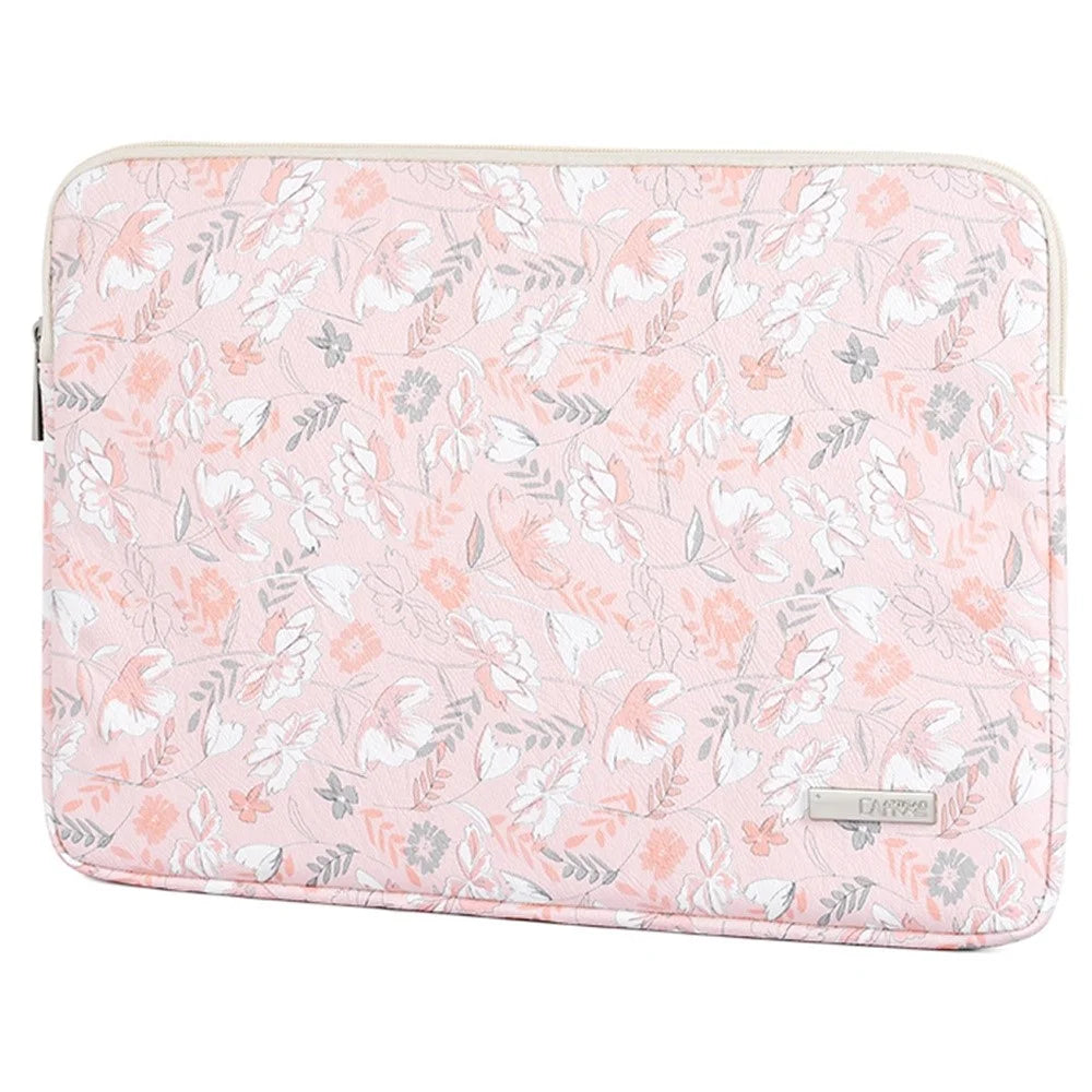CANVASARTISAN G4-T0111 13-inch PU Leather Laptop Sleeve Flower Pattern Notebook Cover with Small Pouch Bag - 2
