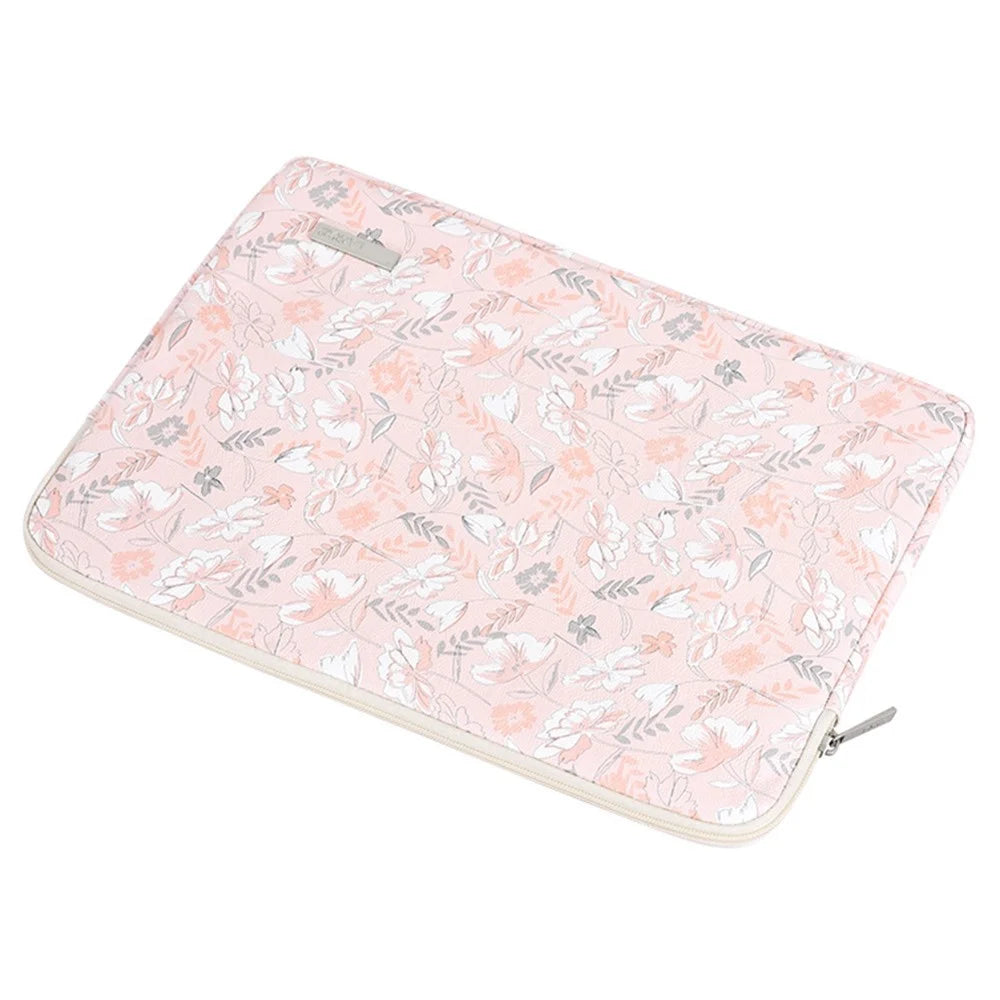 CANVASARTISAN G4-T0111 13-inch PU Leather Laptop Sleeve Flower Pattern Notebook Cover with Small Pouch Bag - 4