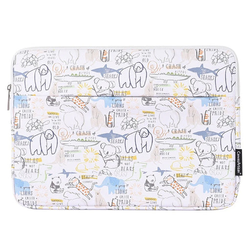 CANVASARTISAN G50-11 15-inch Laptop Protective Sleeve Cartoon Animal Printed PU Leather Notebook Carrying Case with Small Pouch - 2