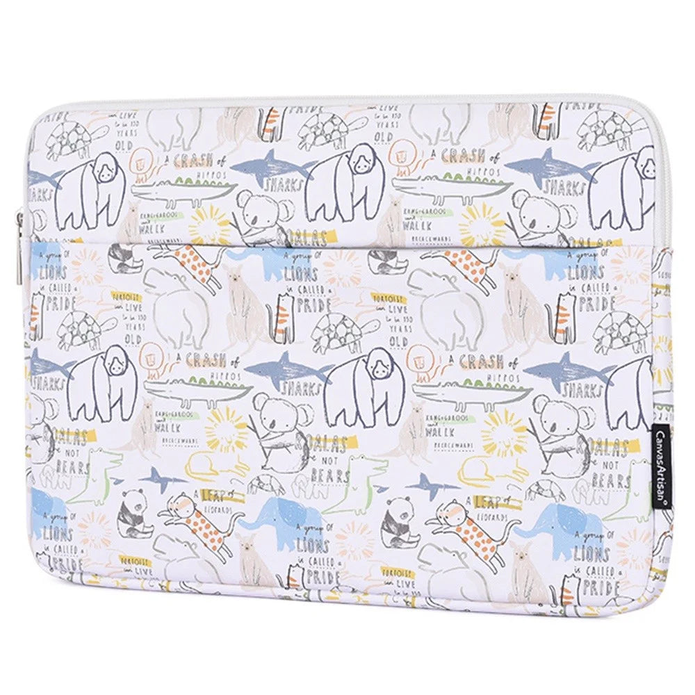 CANVASARTISAN G50-11 13-inch Laptop Bag Cartoon Animal Pattern PU Leather Notebook Sleeve Case - 3
