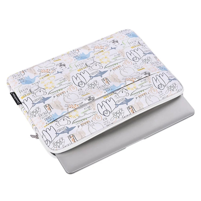 CANVASARTISAN G50-11 14-inch Cartoon Animal Printed Notebook Sleeve PU Leather Laptop Carrying Bag - 4