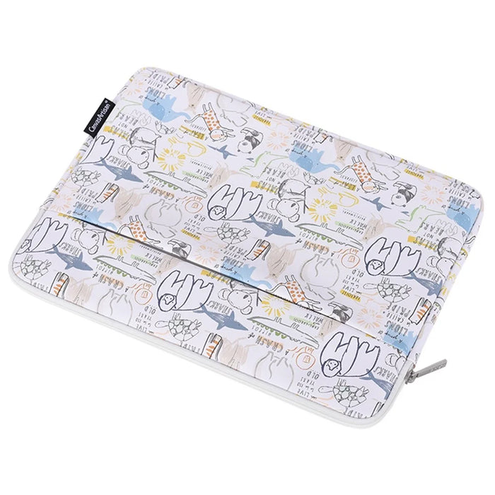 CANVASARTISAN G50-11 14-inch Cartoon Animal Printed Notebook Sleeve PU Leather Laptop Carrying Bag - 5