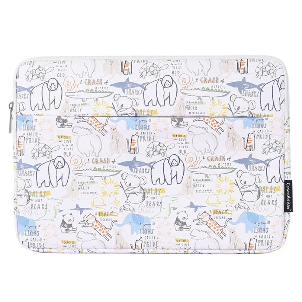 CANVASARTISAN G50-11 12-inch Laptop Case Cartoon Animal Pattern Zipper Notebook Sleeve Carrying Pouch - 2