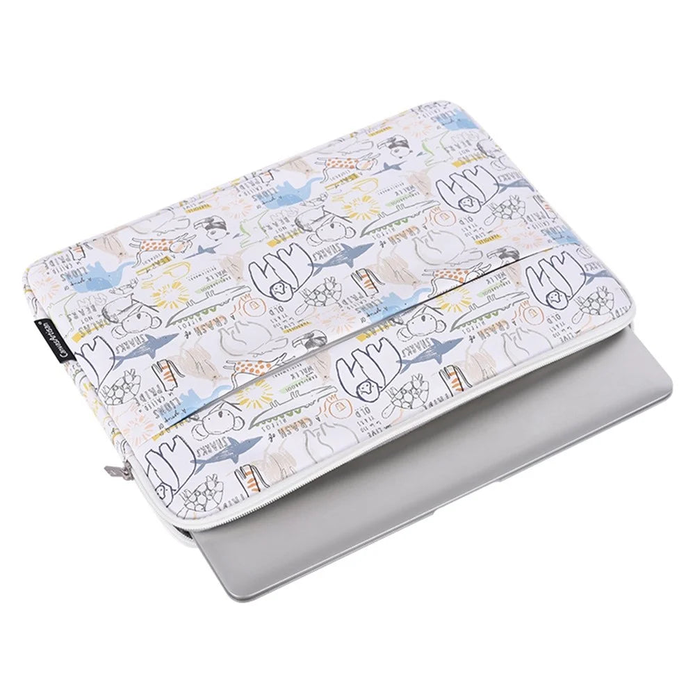 CANVASARTISAN G50-11 12-inch Laptop Case Cartoon Animal Pattern Zipper Notebook Sleeve Carrying Pouch - 4