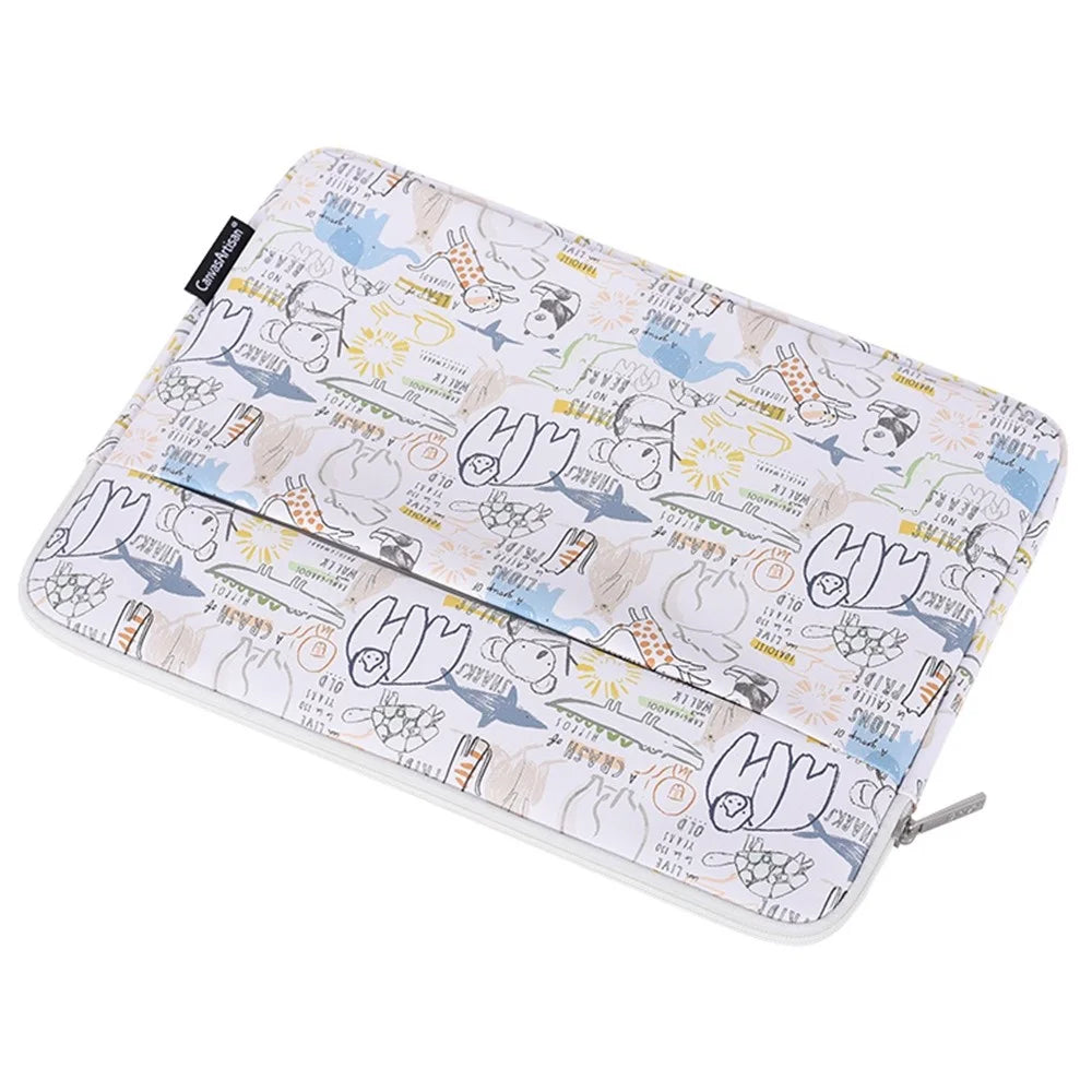 CANVASARTISAN G50-11 12-inch Laptop Case Cartoon Animal Pattern Zipper Notebook Sleeve Carrying Pouch - 5