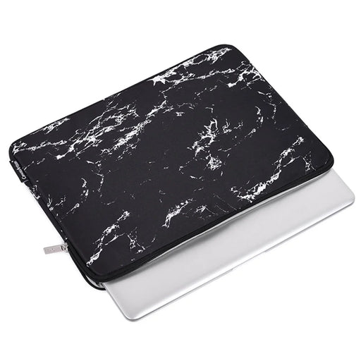 CANVASARTISAN H32-T0111 Marble Pattern Portable Sleeve Bag for 12 inch Laptops Anti-Scratch Carry Case Notebook Waterproof Slim Case with Small Bag - Black - 2