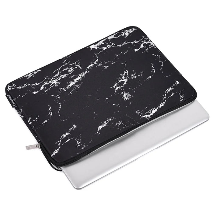 CANVASARTISAN H32-T0111 Marble Pattern Portable Sleeve Bag for 12 inch Laptops Anti-Scratch Carry Case Notebook Waterproof Slim Case with Small Bag - Black - 2