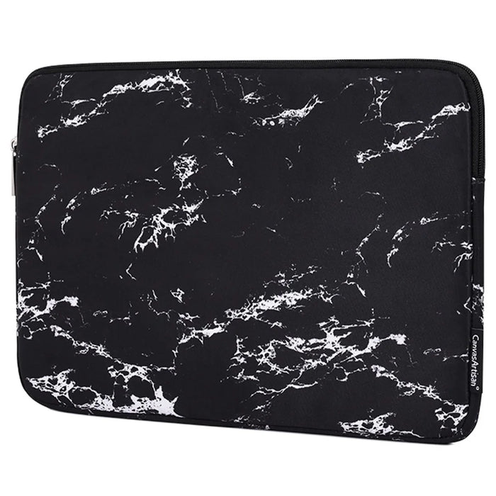 CANVASARTISAN H32-T0111 Marble Pattern Portable Sleeve Bag for 12 inch Laptops Anti-Scratch Carry Case Notebook Waterproof Slim Case with Small Bag - Black - 3
