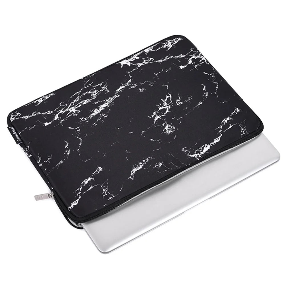 CANVASARTISAN H32-T0111 Marble Pattern Portable Carry Case for 13 inch Laptops Anti-Scratch Sleeve Bag Notebook Waterproof Slim Case with Small Bag - White - 2