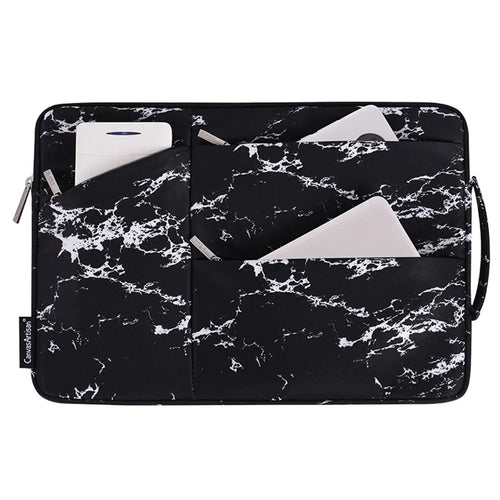CANVASARTISAN H32-58 Waterproof Sleeve Bag for 11 inch Laptops Portable Slim Case with 3-Pouches/Handle Strap Notebook Anti-Scratch Carry Case - Black - 1