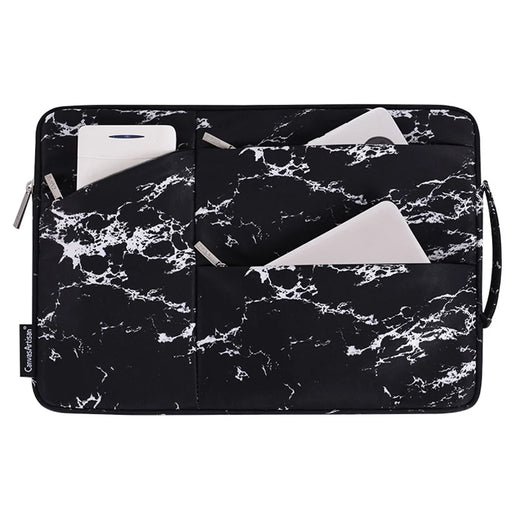 CANVASARTISAN H32-58 Waterproof Sleeve Bag for 11 inch Laptops Portable Slim Case with 3-Pouches/Handle Strap Notebook Anti-Scratch Carry Case - Black - 1