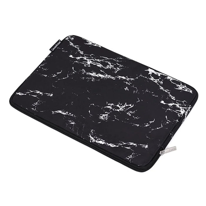 CANVASARTISAN H32-01 Marble Pattern Portable Sleeve Bag for 15 inch Laptops Waterproof Carry Case Shockproof Notebook Slim Bag - Black - 4
