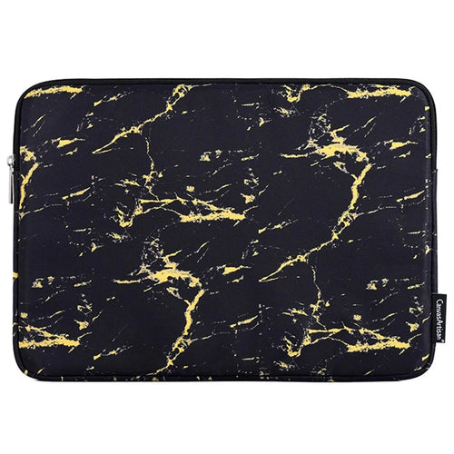 CANVASARTISAN H32-01 Portable Carry Case for 14 inch Laptops Marble Pattern Waterproof Sleeve Bag Shockproof Notebook Slim Case - Yellow/Black - 1