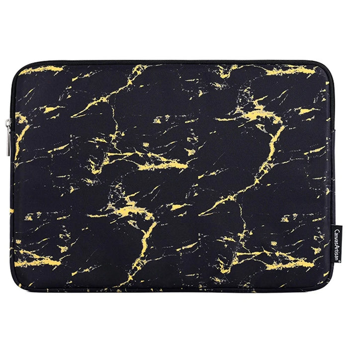 CANVASARTISAN H32-01 Anti-Scratch Sleeve Bag for 11 inch Laptops Marble Pattern Carry Case Shockproof Notebook Zippered Storage Bag - Yellow/Black - 1