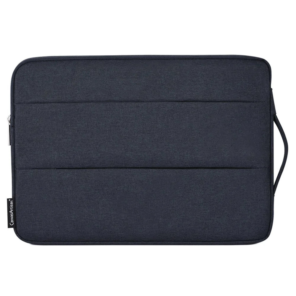 CANVASARTISAN L25-88 Anti-Scratch Carry Case for 12 inch Laptops Shockproof Slim Case Notebook Sleeve Bag with Dual Pouch/Handle Strap - Navy Blue - 1