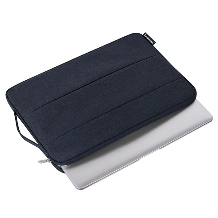 CANVASARTISAN L25-88 Anti-Scratch Carry Case for 12 inch Laptops Shockproof Slim Case Notebook Sleeve Bag with Dual Pouch/Handle Strap - Navy Blue - 3