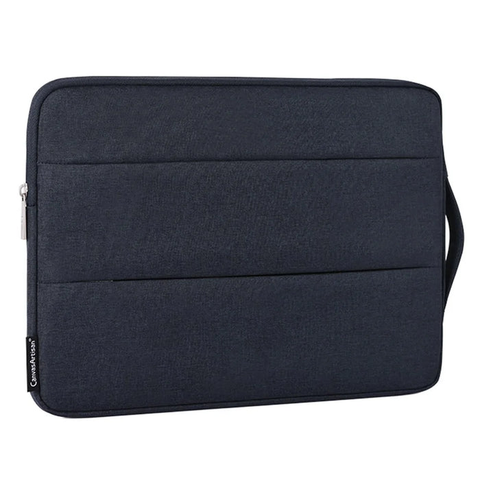 CANVASARTISAN L25-88 Anti-Scratch Carry Case for 12 inch Laptops Shockproof Slim Case Notebook Sleeve Bag with Dual Pouch/Handle Strap - Navy Blue - 4