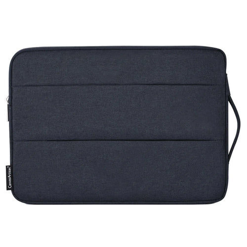 CANVASARTISAN L25-88 Scratch Resistant Sleeve Bag for 15 inch Laptops Portable Slim Case with Dual Pouch/Handle Strap Notebook Shockproof Carry Case - Navy Blue - 1
