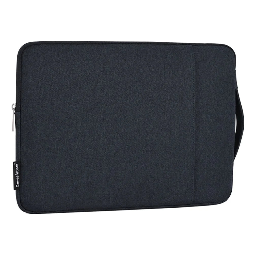 CANVASARTISAN L25-89 Business Style Scratch Resistant Carry Case for 12 inch Laptops Shockproof Notebook Sleeve Bag with Handle Strap - Navy Blue - 3