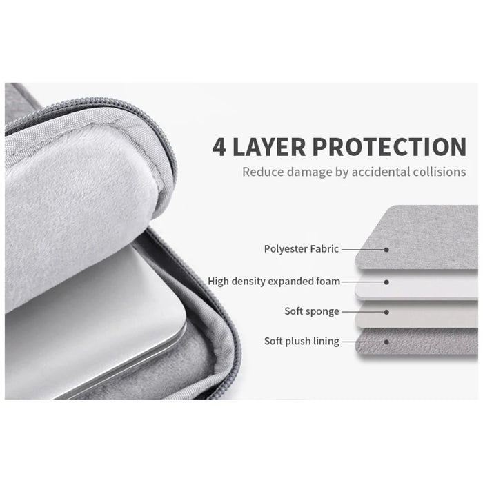 CANVASARTISAN L25-53 Anti-Scratch Sleeve Bag for 15 inch Laptops Carry Case Shockproof Notebook Zippered Storage Bag - Light Grey - 5