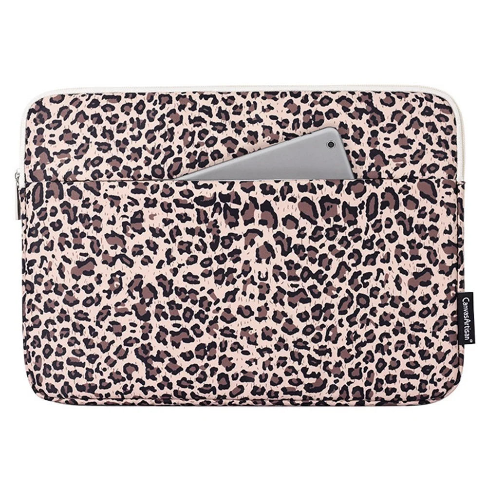 CANVASARTISAN H31-11 Shockproof Portable Carry Case for 11-inch Laptops Scratch Resistant Storage Bag Leopard Printed Waterproof Sleeve Bag - Yellow - 1