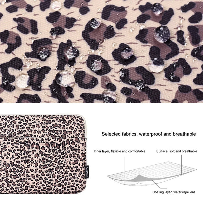 CANVASARTISAN H31-11 Shockproof Portable Carry Case for 11-inch Laptops Scratch Resistant Storage Bag Leopard Printed Waterproof Sleeve Bag - Yellow - 7