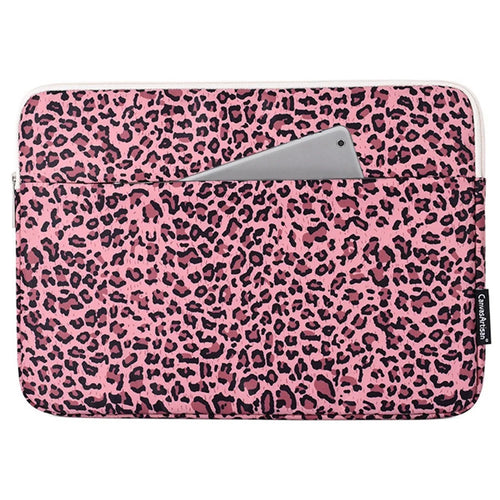 CANVASARTISAN H31-11 Scratch Resistant Carry Case for 12-inch Laptops Portable Slim Bag Shockproof Leopard Printed Waterproof Sleeve Bag - Pink - 1