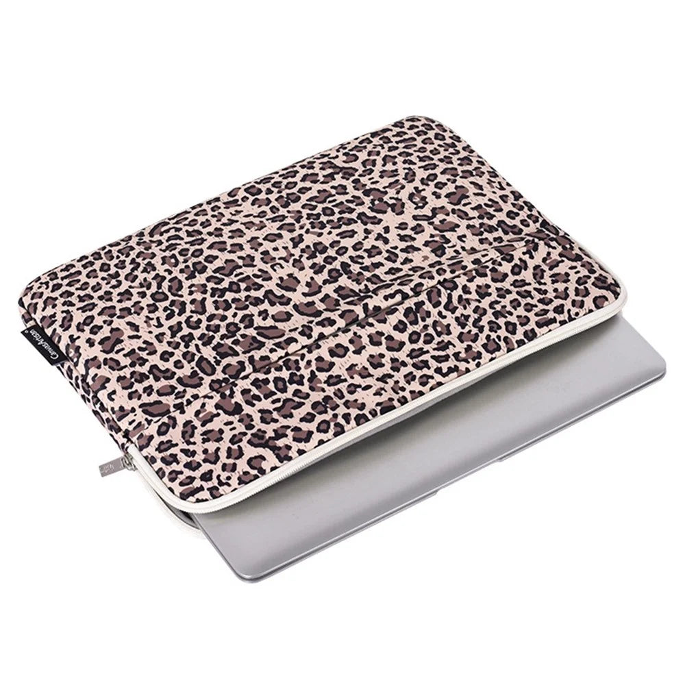 CANVASARTISAN H31-11 Scratch Resistant Carry Case for 12-inch Laptops Portable Slim Bag Shockproof Leopard Printed Waterproof Sleeve Bag - Pink - 3