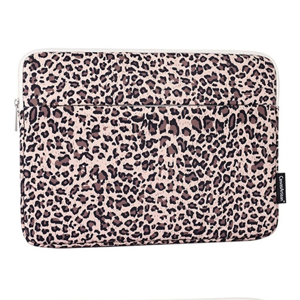 CANVASARTISAN H31-11 Scratch Resistant Carry Case for 12-inch Laptops Portable Slim Bag Shockproof Leopard Printed Waterproof Sleeve Bag - Pink - 5